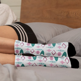 ピンクとターコイズレトロクリスマスオーナメント ソックス