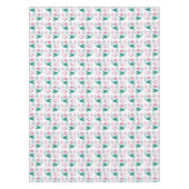 ピンクとターコイズレトロクリスマスオーナメント テーブルクロス (正面)