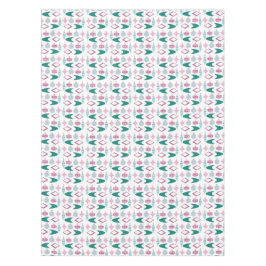 ピンクとターコイズレトロクリスマスオーナメント テーブルクロス