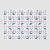 ピンクとターコイズレトロクリスマスオーナメント 薄葉紙 (正面)