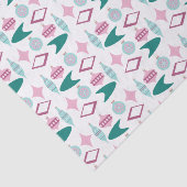 ピンクとターコイズレトロクリスマスオーナメント 薄葉紙 (詳細)