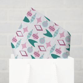 ピンクとターコイズレトロクリスマスオーナメント 薄葉紙