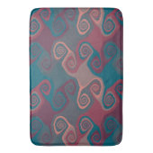 ピンクとターコイズ旋回抽象芸術 バスマット (正面縦)