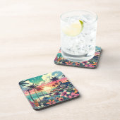 ピンクとターコイズ楽園 |ビーチアート コースター (右側)