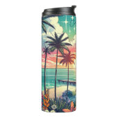 ピンクとターコイズ楽園 |ビーチアート タンブラー (回転左)