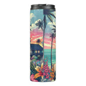 ピンクとターコイズ楽園 |ビーチアート タンブラー (裏面)