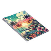 ピンクとターコイズ楽園 |ビーチアート ノートブック (右側)