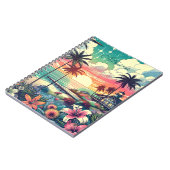 ピンクとターコイズ楽園 |ビーチアート ノートブック (左側)