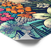 ピンクとターコイズ楽園 |ビーチアート ポスター (角)