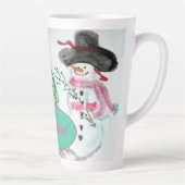 ピンクとターコイズ カフェラテマグ (右)