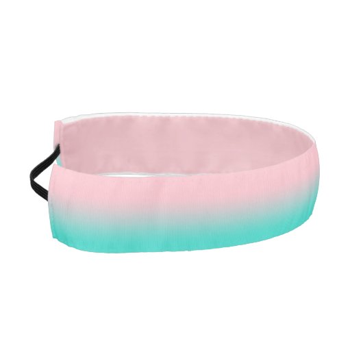 ピンクとターコイズ グラデーション アスレチックヘッドバンド (左)