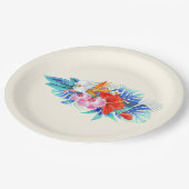 ピンクとターコイズ ペーパープレート (アングル)