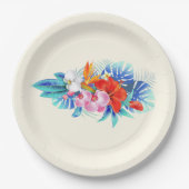 ピンクとターコイズ ペーパープレート (正面)