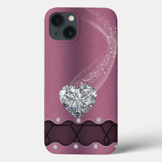 ピンクとダイヤモンドのケースメイトiPhoneケース Case-Mate iPhoneケース (裏面)