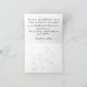 ピンクとダスティーブルーの水彩花柄の結婚式のお礼状 サンキューカード (内部)