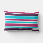 ピンクとダークパープルバイオレットストライプの腰枕 ランバークッション (裏面)