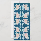 ピンクとダークブルーのフローラ詩サンキューカード (裏面)