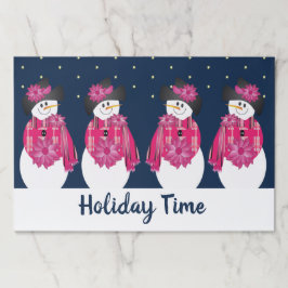 ピンクとダークブルーの紙テーブルデコール ペーパーパッド