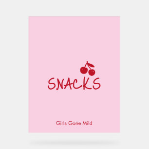ピンクとチェリーレッドのバチェラー女子会 アクリルサイン