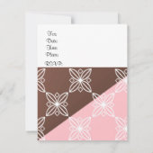 ピンクとチョコモダン誕生日招待状 招待状 (裏面)