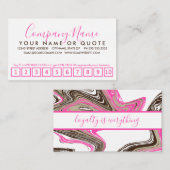 ピンクとチョコレートのストロークロイヤリティパンチカード ロイヤリティカード (正面/裏面)