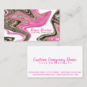 ピンクとチョコレートのストローク 名刺 (正面/裏面)