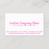 ピンクとチョコレートのストローク 名刺 (裏面)