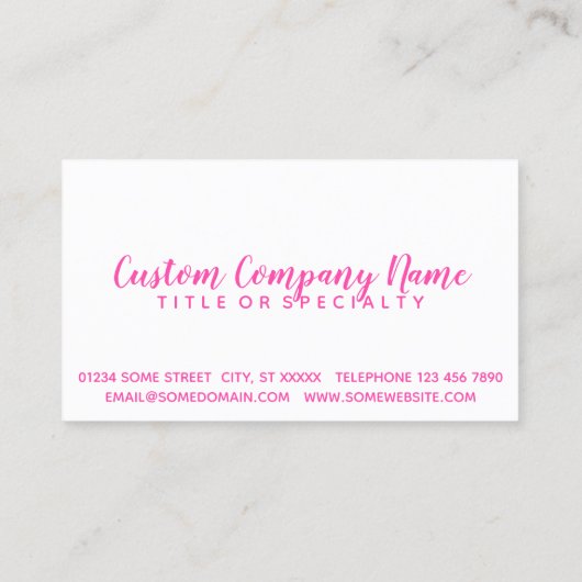 ピンクとチョコレートのストローク 名刺 (裏面)