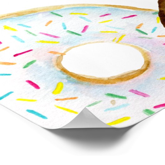 ピンクとチョコレートのドーナツ赤ちゃんシャワーへようこそ ポスター (角)