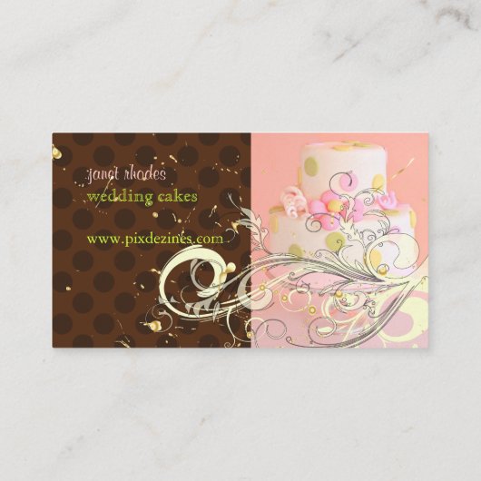 ピンクとチョコレートのベーカリー/パティシセリ 名刺 (裏面)