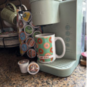 ピンクとチョコレートの振りかけるドーナツミント気にグ・グリーン コーヒーマグカップ