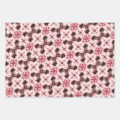 ピンクとチョコレートパターン ラッピングペーパーシート (正面)
