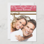 ピンクとチョコレートブラウンのヴィンテージシャンデリア 招待状 (正面)