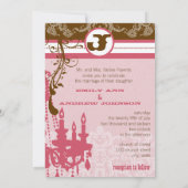 ピンクとチョコレートブラウンのヴィンテージシャンデリア 招待状 (裏面)