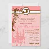 ピンクとチョコレートブラウンのヴィンテージシャンデリア 招待状 (裏面)