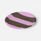 ピンクとチョコレートブラウン幅ストライプ幅STaylor ペーパープレート (アングル)