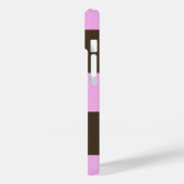 ピンクとチョコレートブラウン幅ストライプ幅STaylor Case-Mate iPhoneケース (裏面 / 左)