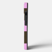 ピンクとチョコレートブラウン幅ストライプ幅STaylor Case-Mate iPhoneケース (裏面 / 左)