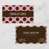 ピンクとチョコレートブラウン 名刺 (正面/裏面)