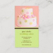 ピンクとチョコレート結婚のケーキ名刺 名刺 (裏面)