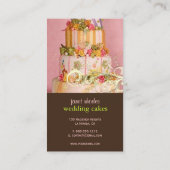 ピンクとチョコレート結婚のケーキ名刺 名刺 (裏面)