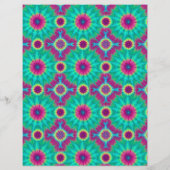 ピンクとティールの絞り染め模様のスクラップブック紙 (裏面)