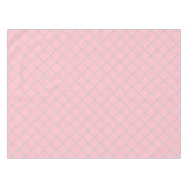 ピンクとティール（緑がかった色）かわいらし、格子模様コットン テーブルクロス (正面(横))