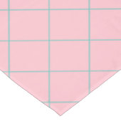 ピンクとティール（緑がかった色）かわいらし、格子模様コットン テーブルクロス (アングル)