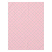 ピンクとティール（緑がかった色）かわいらし、格子模様コットン テーブルクロス (正面)