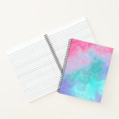 ピンクとティール（緑がかった色）の抽象芸術水彩ノートブック ノートブック (内部)