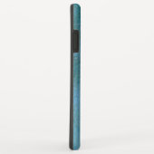 ピンクとティール（緑がかった色）の水色フローラパーソナライズされた Case-Mate iPhoneケース (裏面/右)