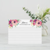 ピンクとティール（緑がかった色）の美しいフローラアドバイスカード アドバイスカード (スタンド正面)