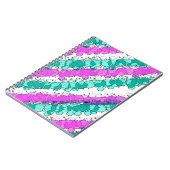 ピンクとティール（緑がかった色）（ばちゃばちゃ）跳ねる 動揺して ノートブック (左側)