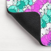 ピンクとティール（緑がかった色）（ばちゃばちゃ）跳ねる 動揺して マウスパッド (コーナー)